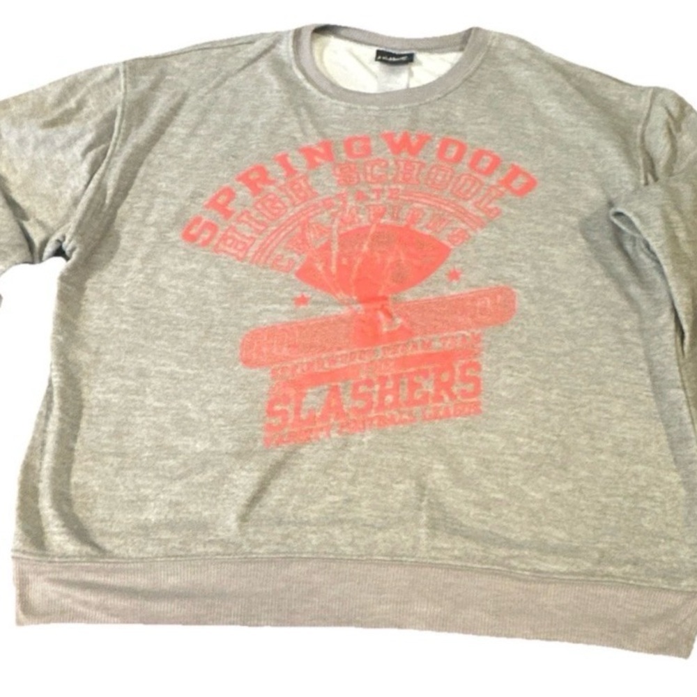 Nightmare on Elm Street Freddy Krueger Glove Gray Crew Neck Sweater Women Medium